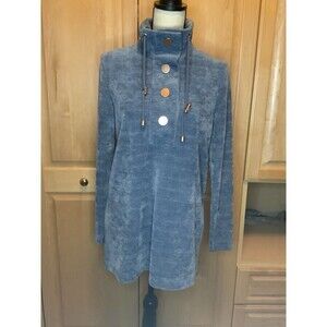 Soft Surroundings Women’s S St Germain Pullover Sweater Snap Front Drawstring